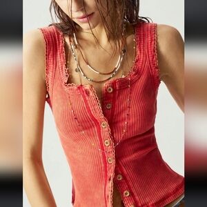 NWOT Women's Red Button-Down Tank Top